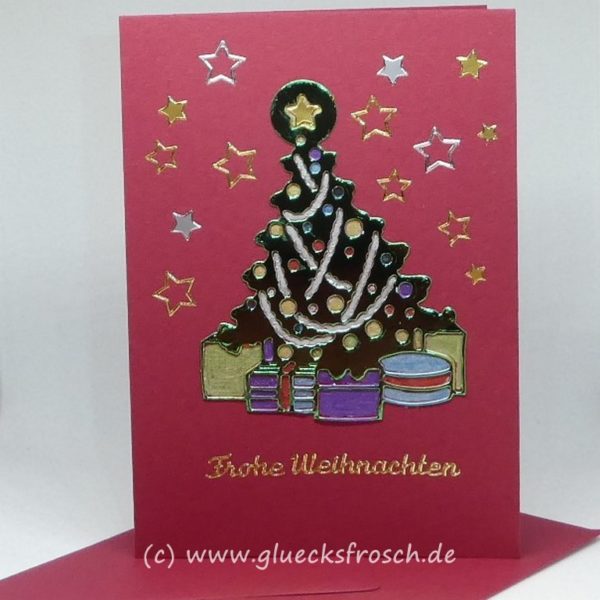 Weihnachtskarte rot 1  (Karte 10,5 x 15 cm)